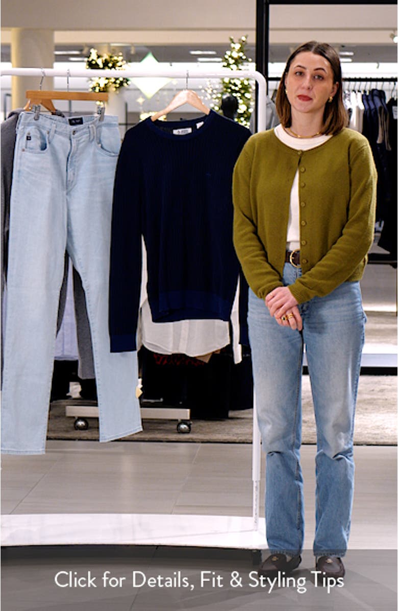 Jacquard Stripe Cotton Crewneck Sweater, sales video thumbnail