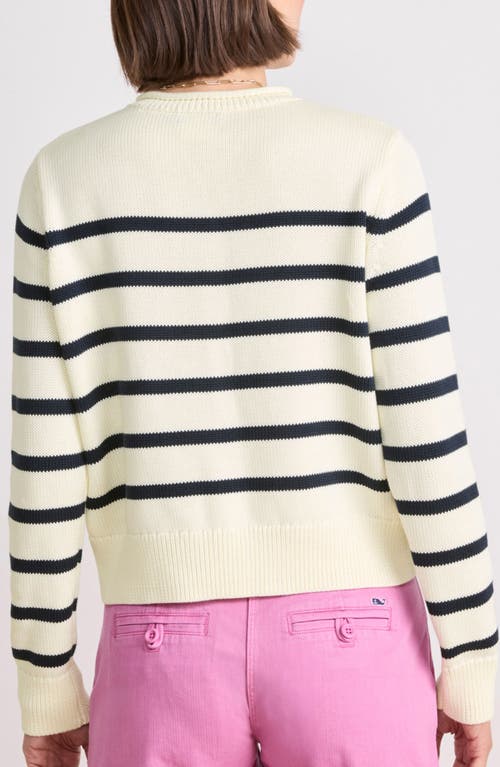 Vineyard Vines Stripe Roll Neck Cotton Sweater In Caley Stripe Marsh