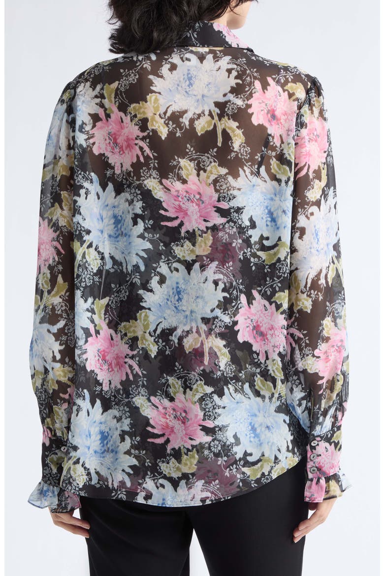 Phebe Ikat Dahlia Ruffled Top, Alternate, color, BLACK MULTI