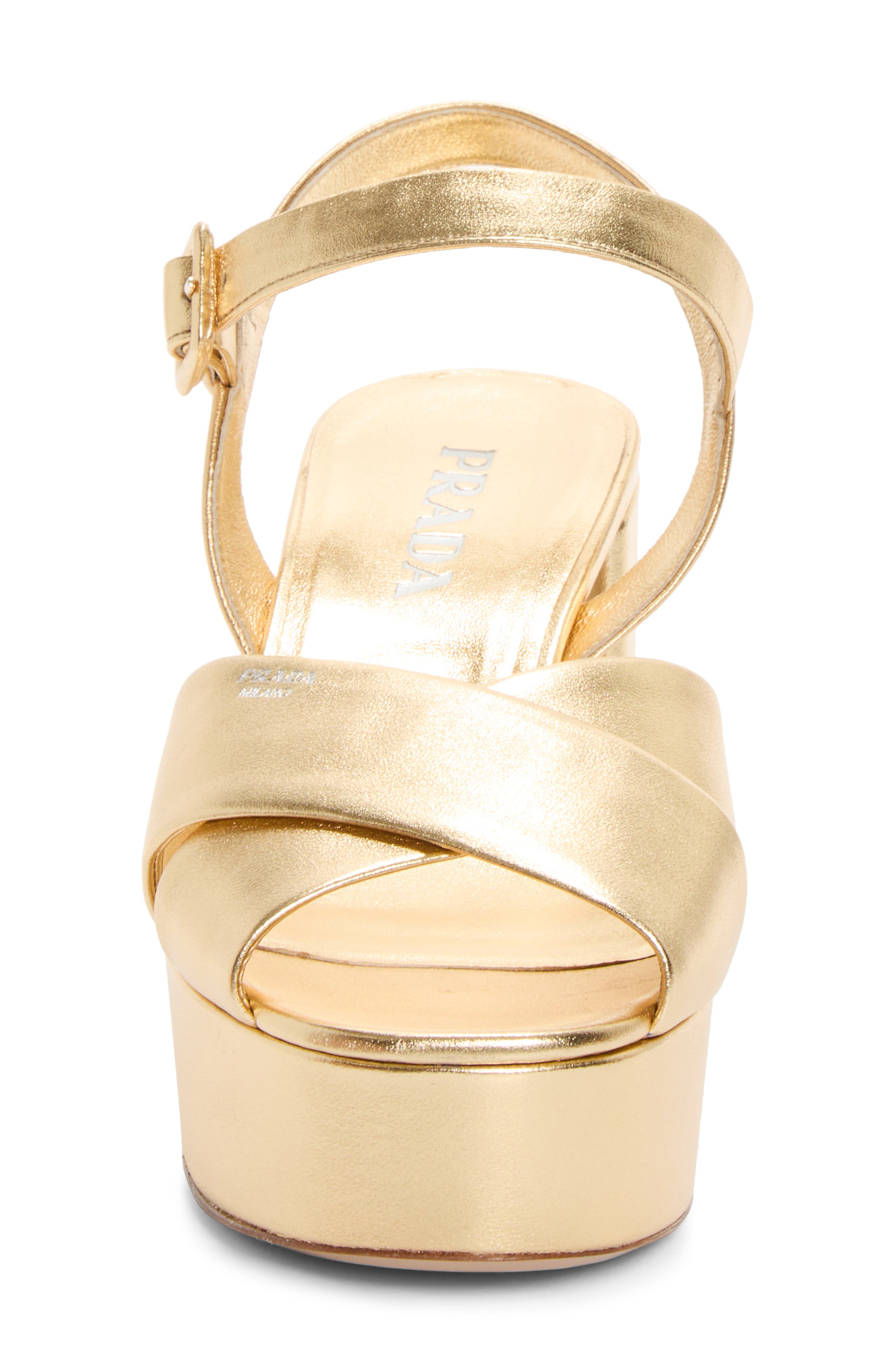 Platform Leather Sandal, Alternate, color, PLATINO