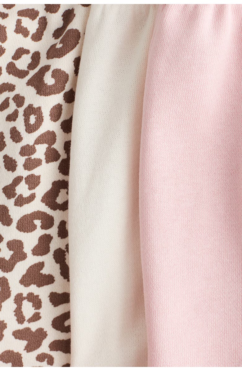 H&M 3-pack Sweatshorts, Alternate, color, Light Pink/Leopard Print