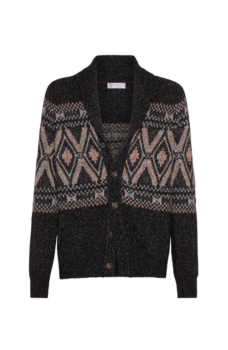 Brunello Cucinelli Cardigan with metal buttons, Main, color, Black