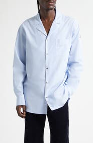 Moncler Cotton Fil-à-Fil Snap Front Shirt