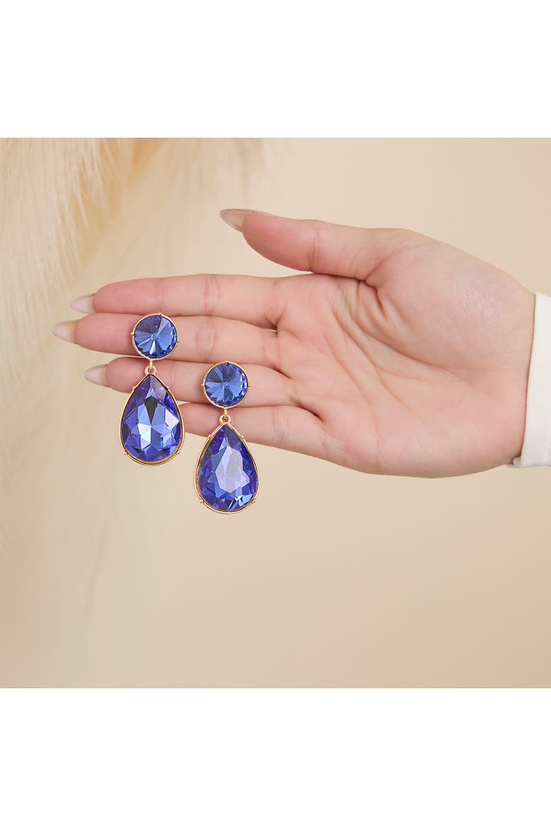 Blue Teardrop Statement Earrings, Alternate, color, Blue