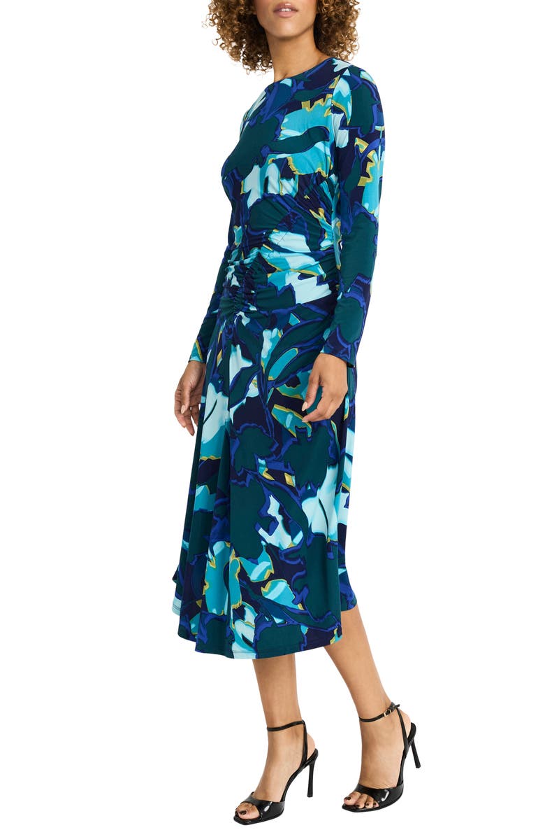 Maggy London Ruched Long Sleeve Midi Dress, Alternate, color, 