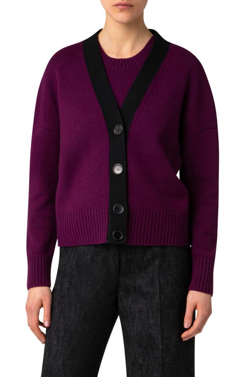 AKRIS PUNTO AKRIS PUNTO COLORBLOCK WOOL & CASHMERE CARDIGAN