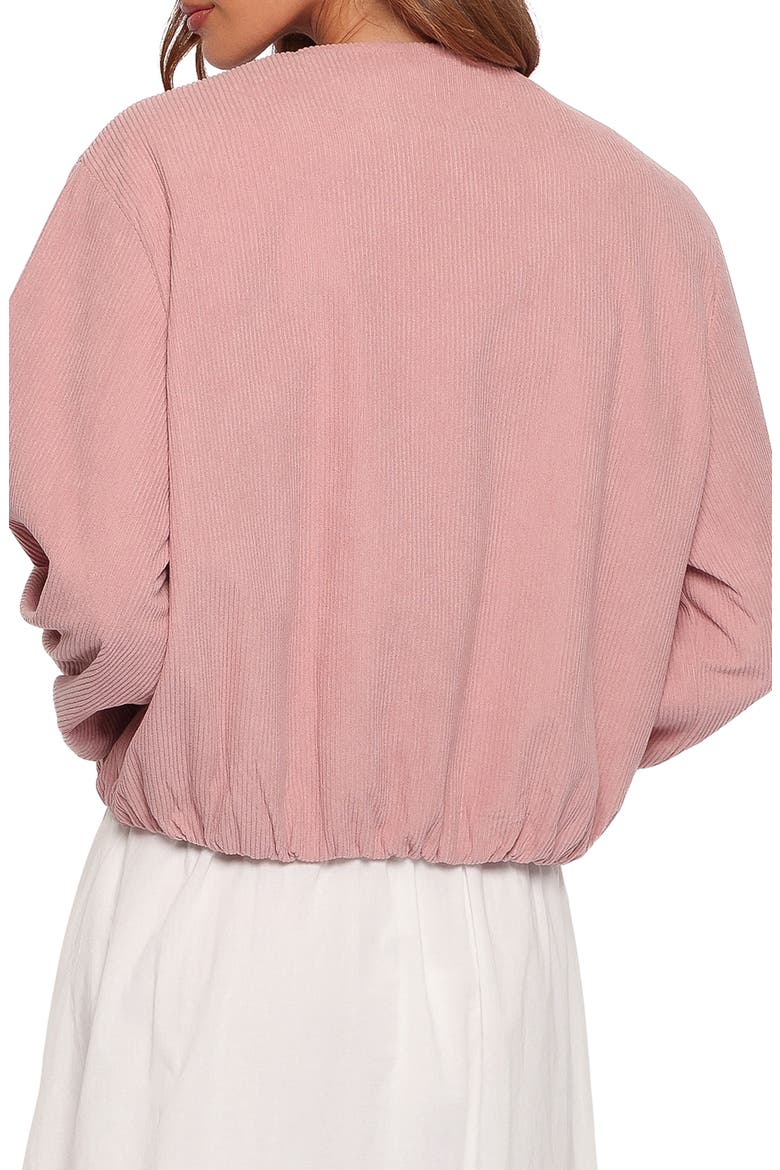 Elisa Cropped Corduroy Bomber Jacket, Alternate, color, DUSTY PINK CORDUROY