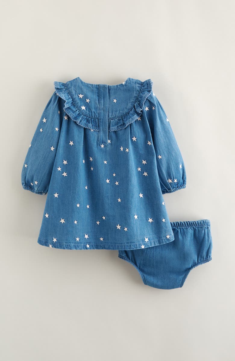 Tucker + Tate Star Embroidered Long Sleeve Denim Dress & Bloomers, Alternate, color, Mid Gem Wash- Stars