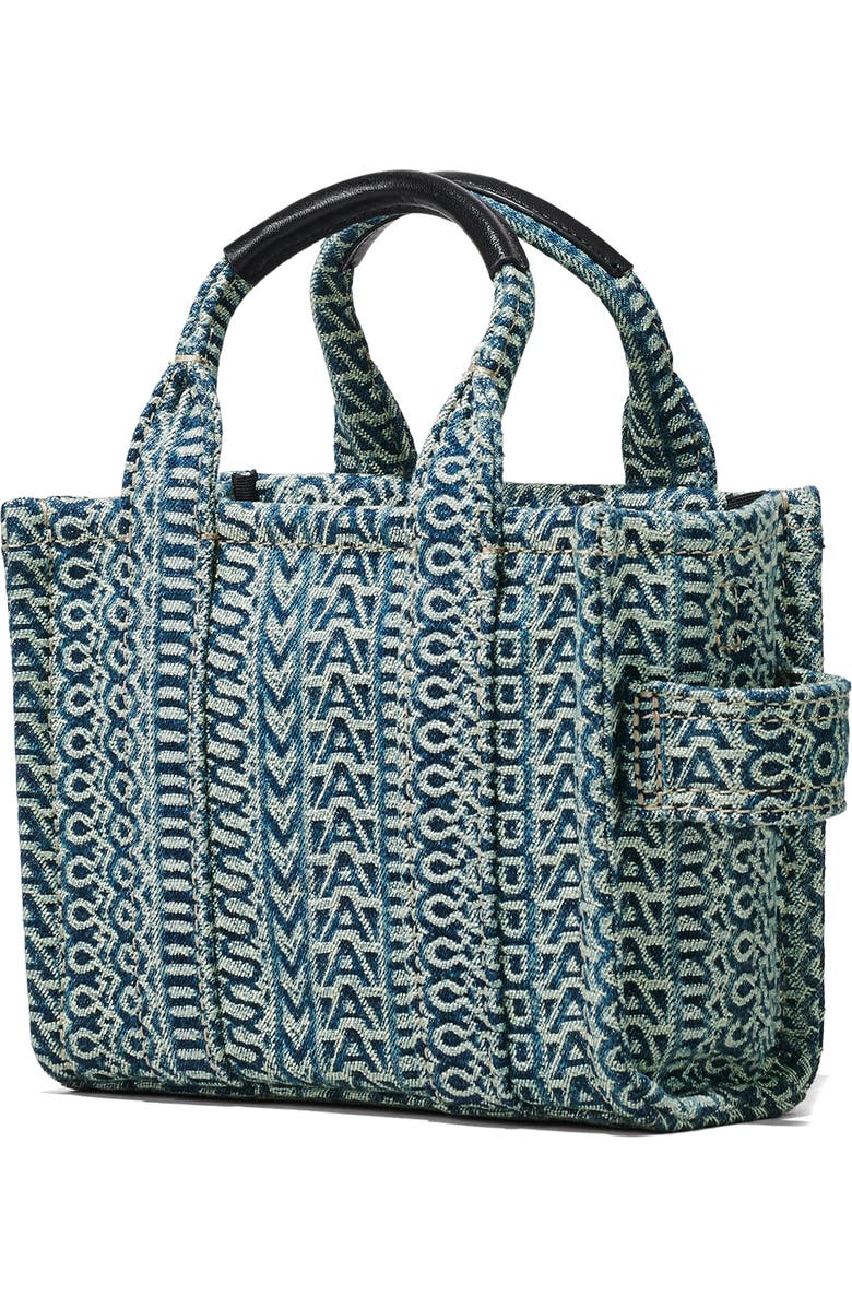 Marc Jacobs The Washed Monogram Denim Crossbody Tote Bag, Alternate, color,