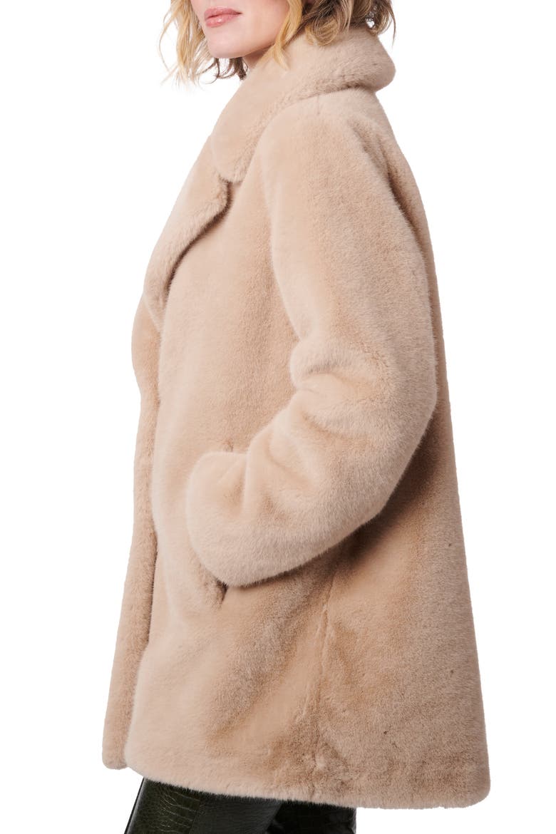 The Sally Faux Fur Coat, Alternate, color, BEIGE