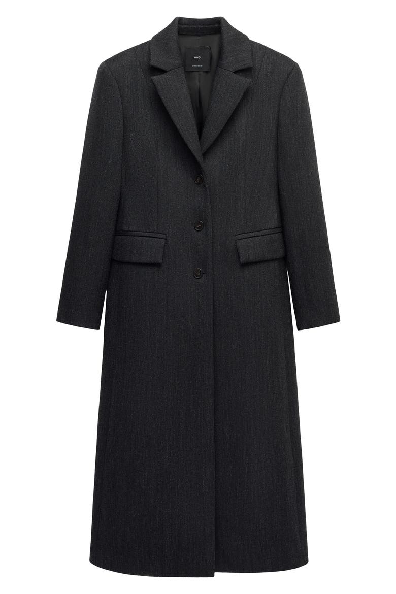 Tailored Wool Blend Coat, Alternate, color, GREY