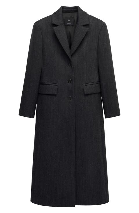 Tailored Wool Blend Coat