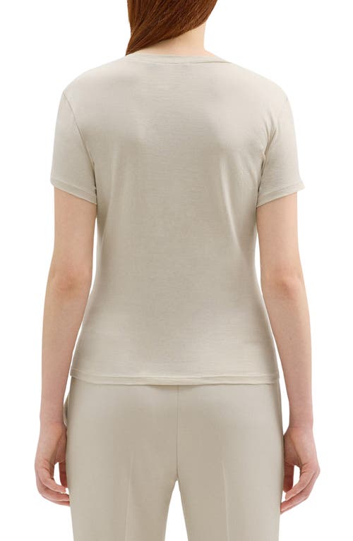 Theory White Crewneck T-shirt In Pumice - B13