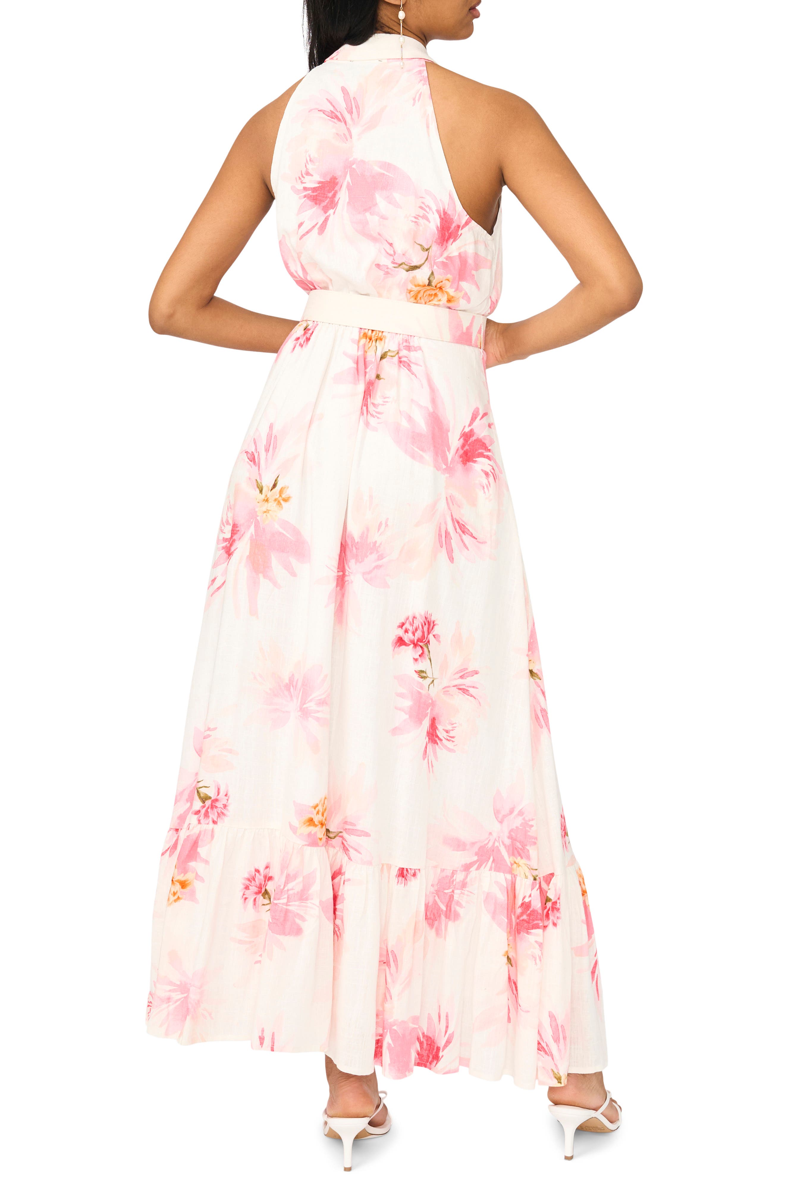Print Belted Sleeveless Maxi Dress - image 2
