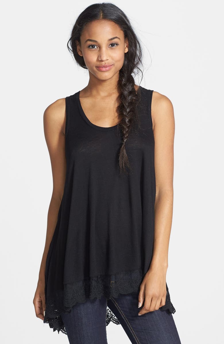 Chloe & Katie Chloe K Lace Trim Tunic Tank, Main, color,