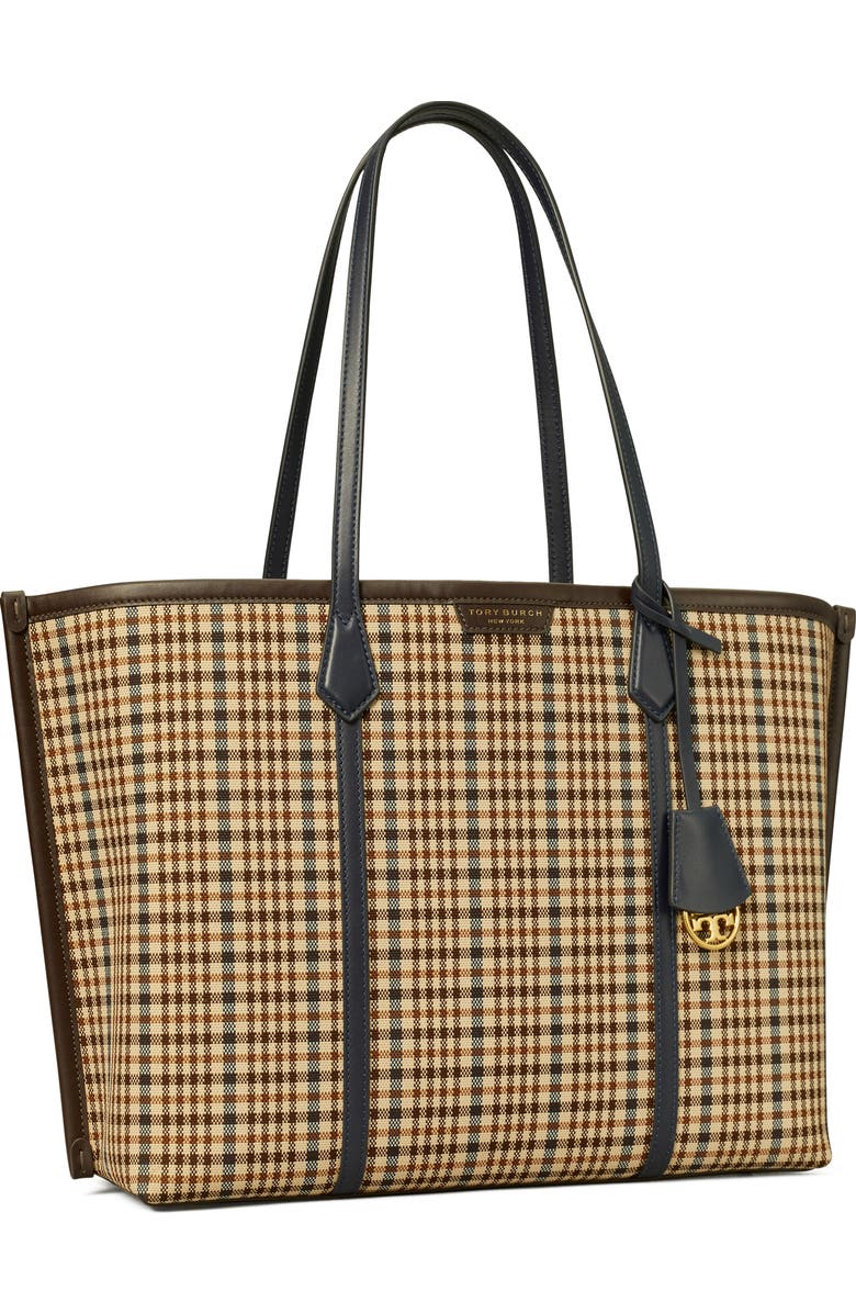 Tory Burch Perry Plaid Triple Compartment Tote, Alternate, color,