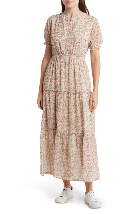 Floral Puff Sleeve Maxi Dress