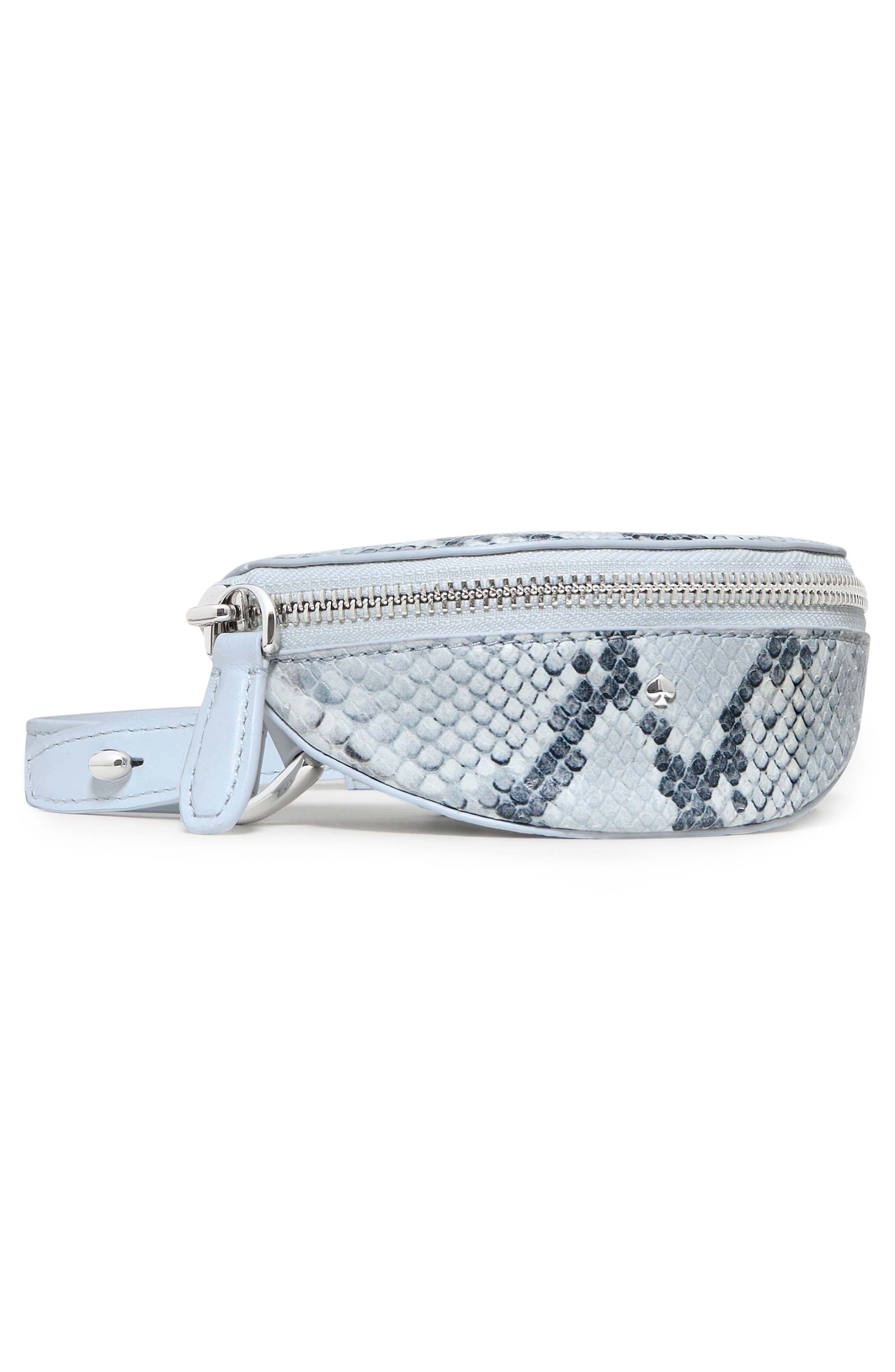 Kate Spade New York duo snakeskin embossed leather crossbody bag, Alternate, color, Pale Sapphirine