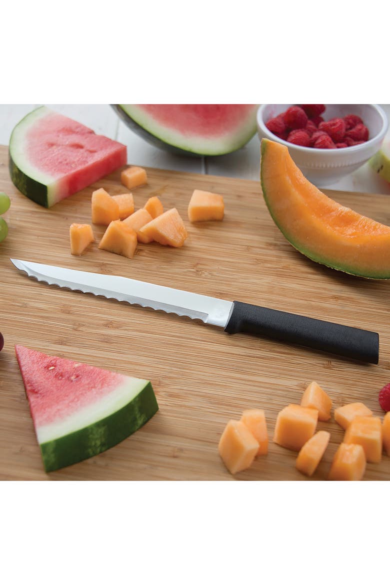 Cutlery 7-Inch Serrated Slicer Stainless Steel Blade, Alternate, color, Black