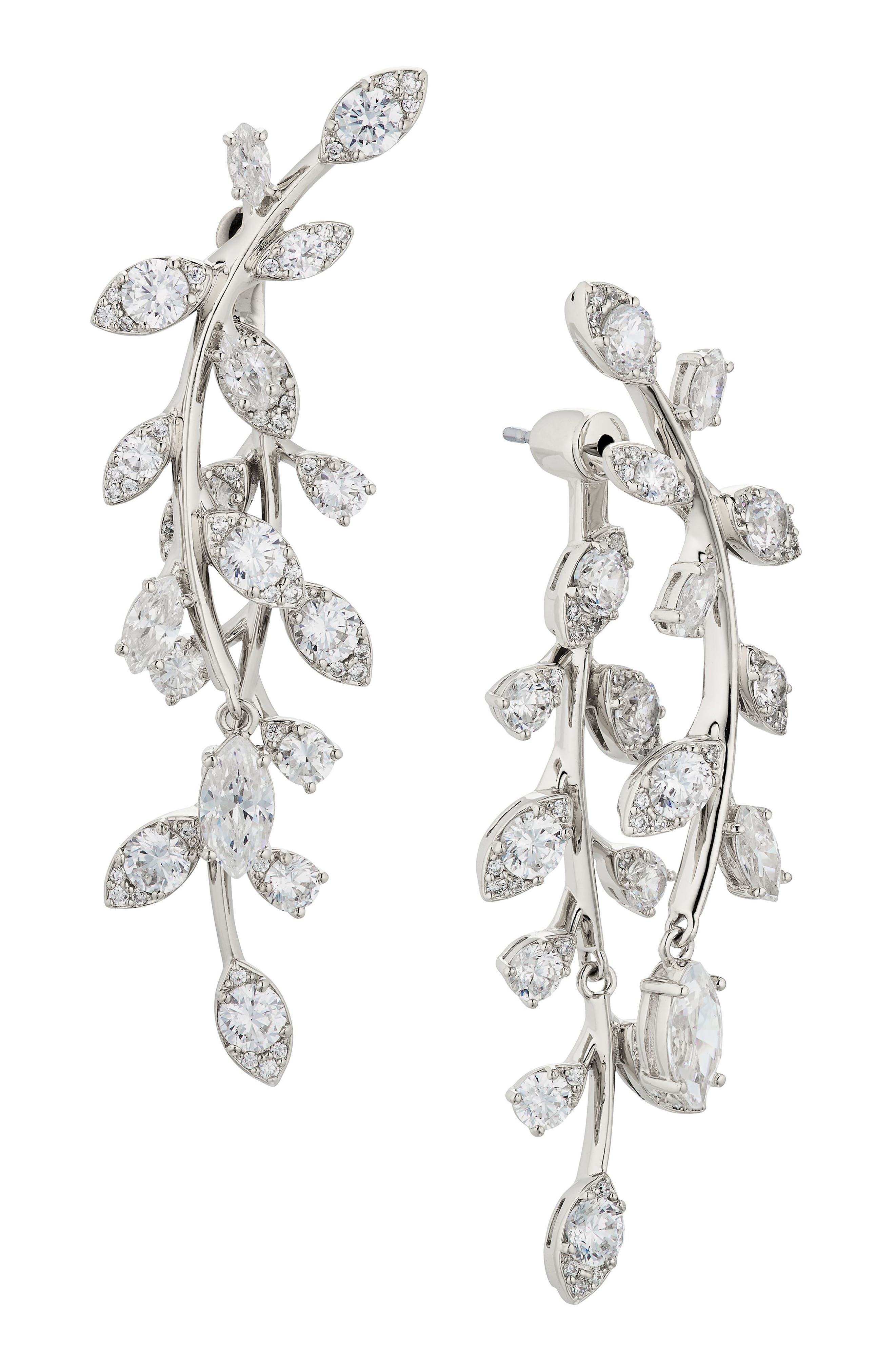 Nadri Whimsy Cubic Zirconia Front/Back Drop Earrings