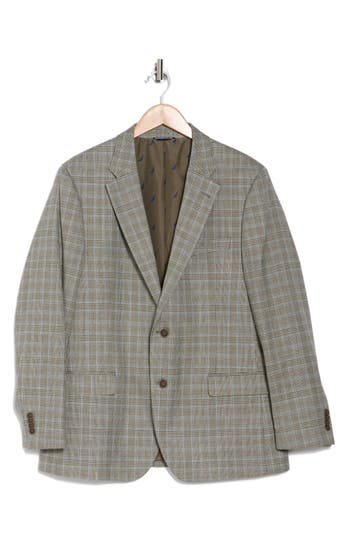 Nautica Olive Glen Plaid Notch Lapel Sport Coat In Olive Plaid