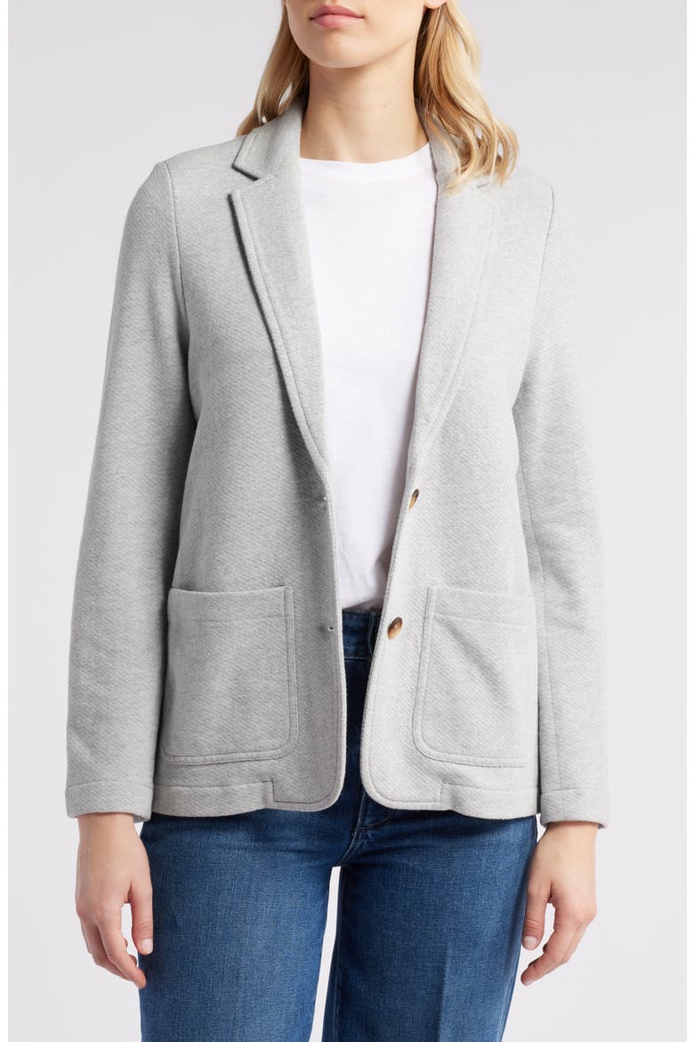 Relaxed Knit Blazer, Main, color, GREY HEATHER