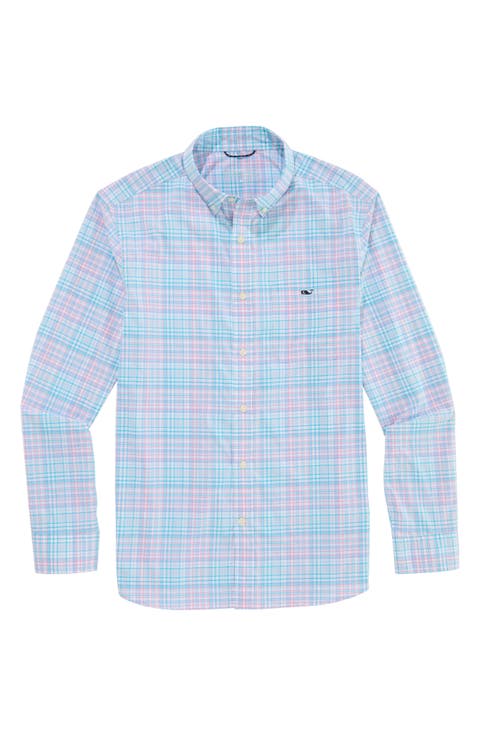 Parrotfish Plaid Performance Button Down Shirt