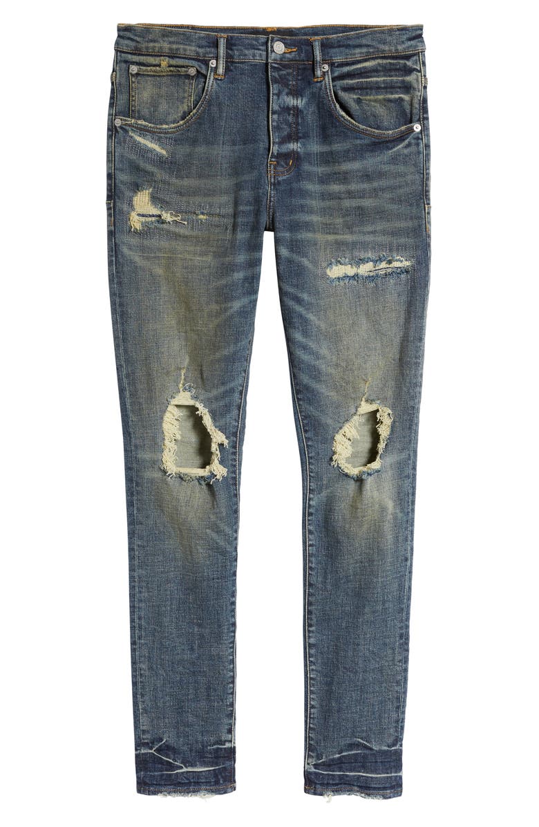 PURPLE BRAND PURPLE Knee Blowout Slim Jeans, Alternate, color,