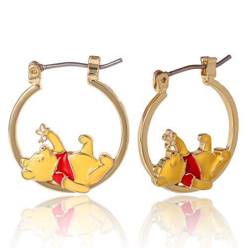 Disney Winnie The Pooh Hoop Earrings In Gold
