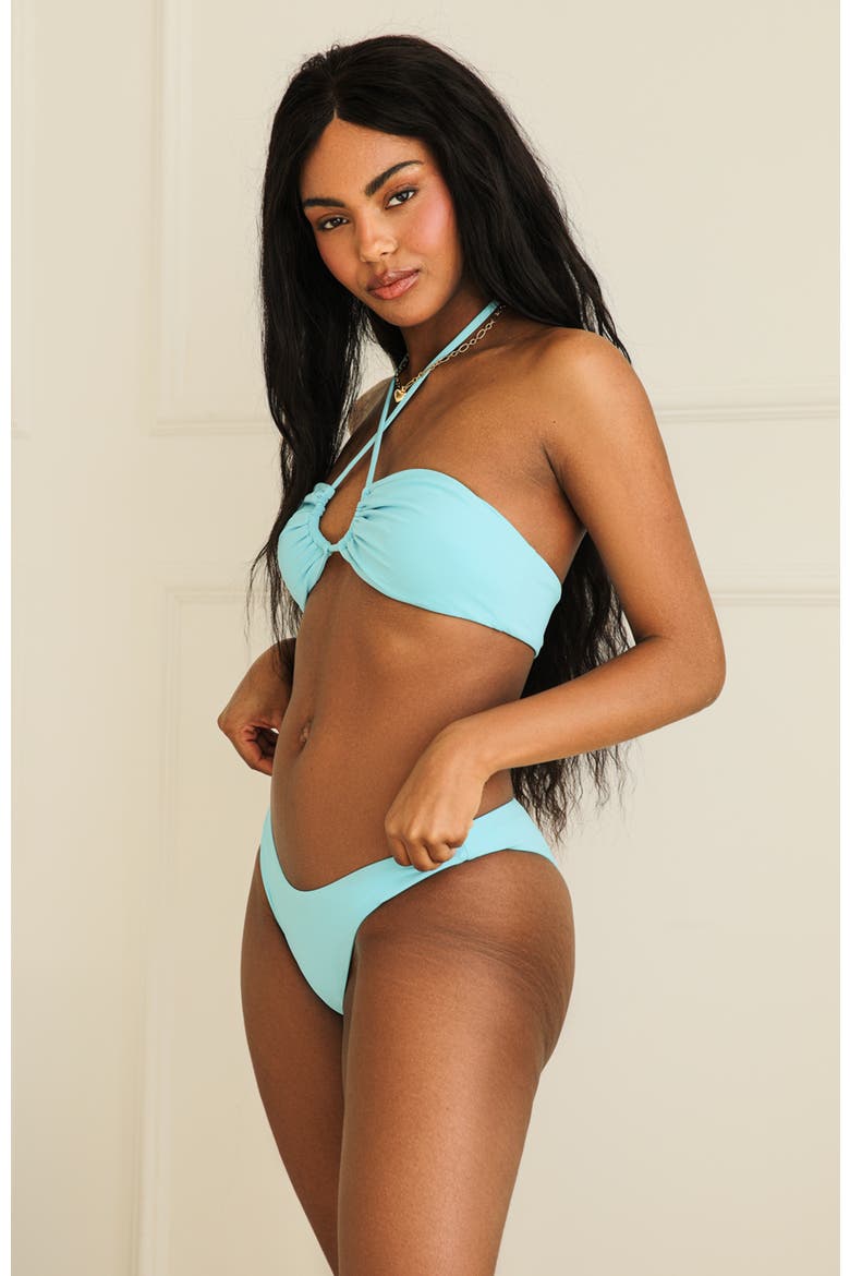 Amalfi String Tie Bandeau Bikini Top, Alternate, color, Pool