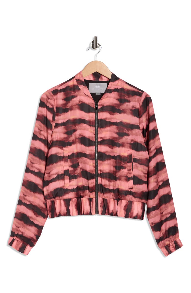 Tart Satin Bomber Jacket, Main, color, Watercolor Sky