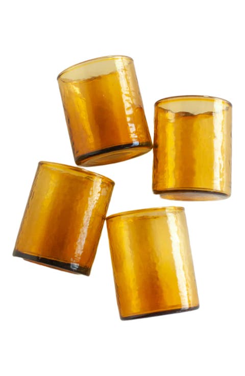 Handblown Hammered Glasses - Set of 4