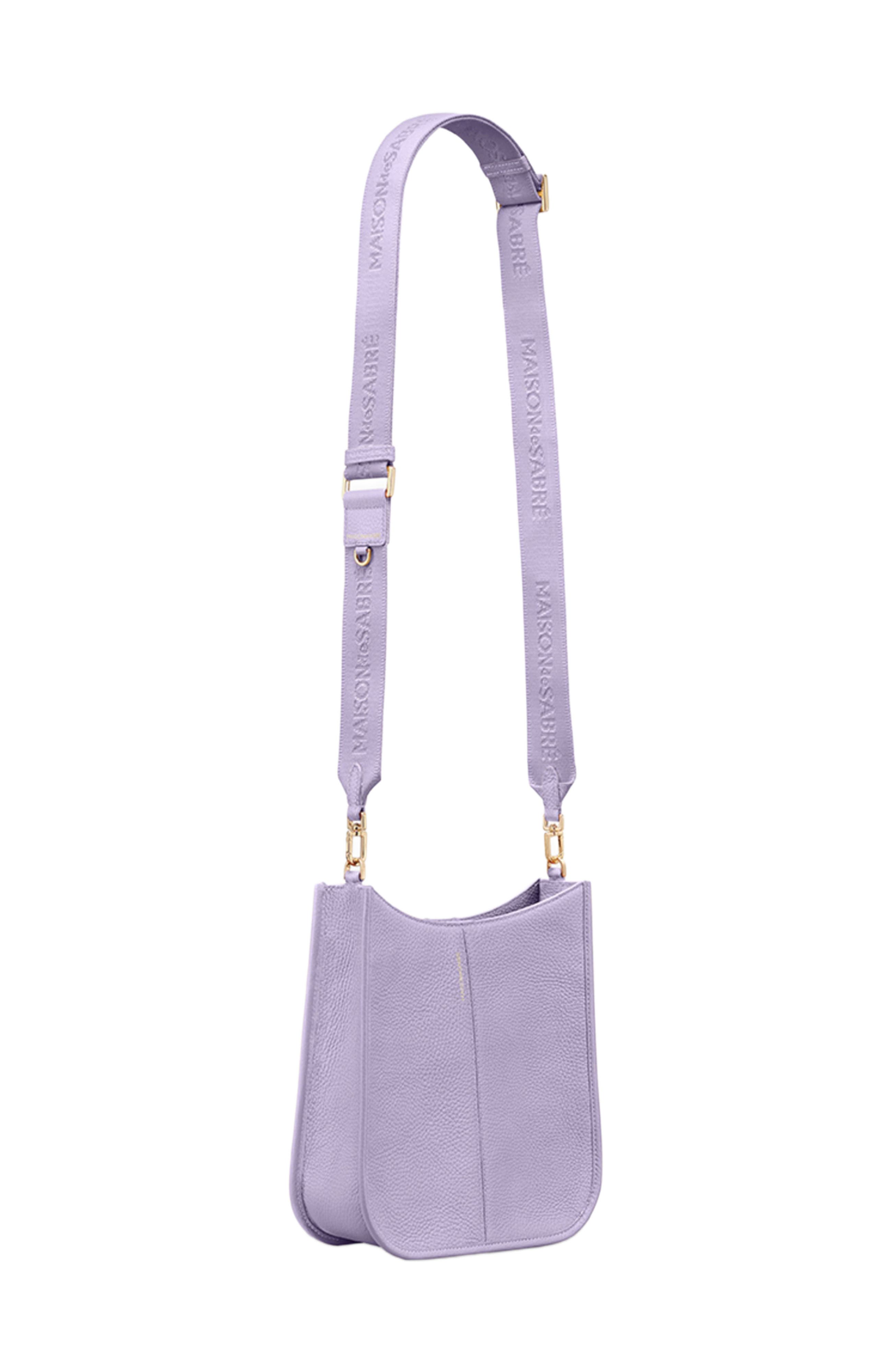Leather Saddle Bag, Alternate, color, Lavender Purple