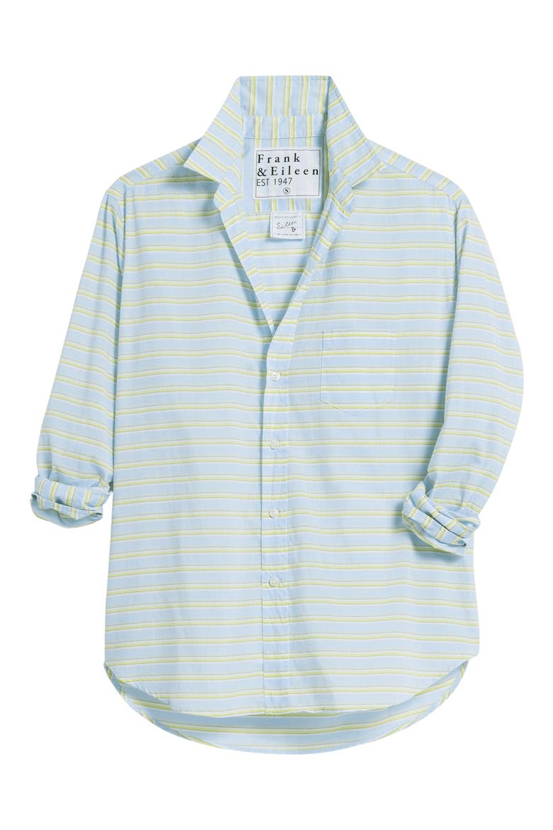 Eileen Relaxed Button-Up Shirt, Alternate, color, BLUE CHARTREUSE MULTI STRIPE