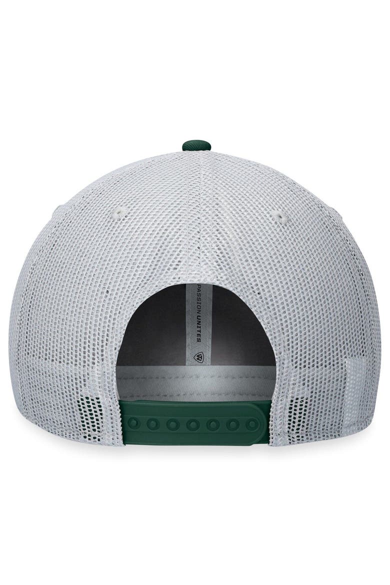 Men's Top of the World Gray/Green Michigan State Spartans Aurora Trucker Adjustable Hat, Alternate, color, Gray