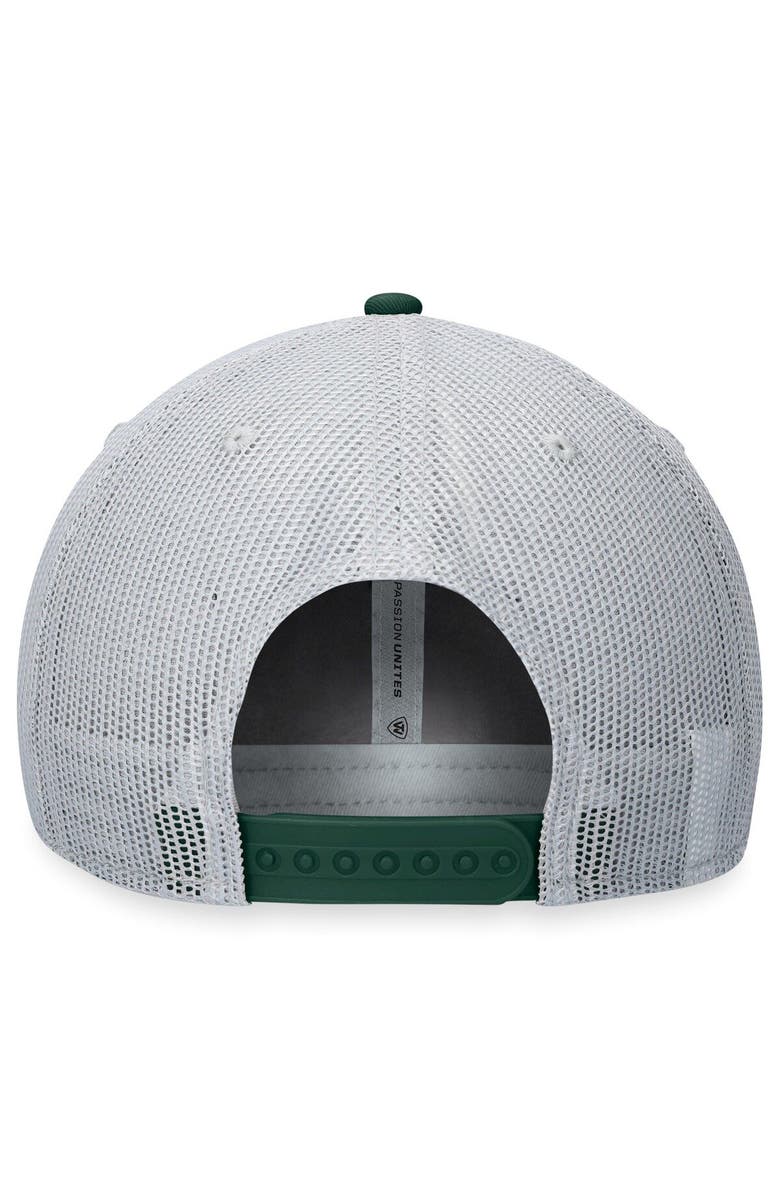 TOP OF THE WORLD Men's Top of the World Gray/Green Michigan State Spartans Aurora Trucker Adjustable Hat, Alternate, color, Gray