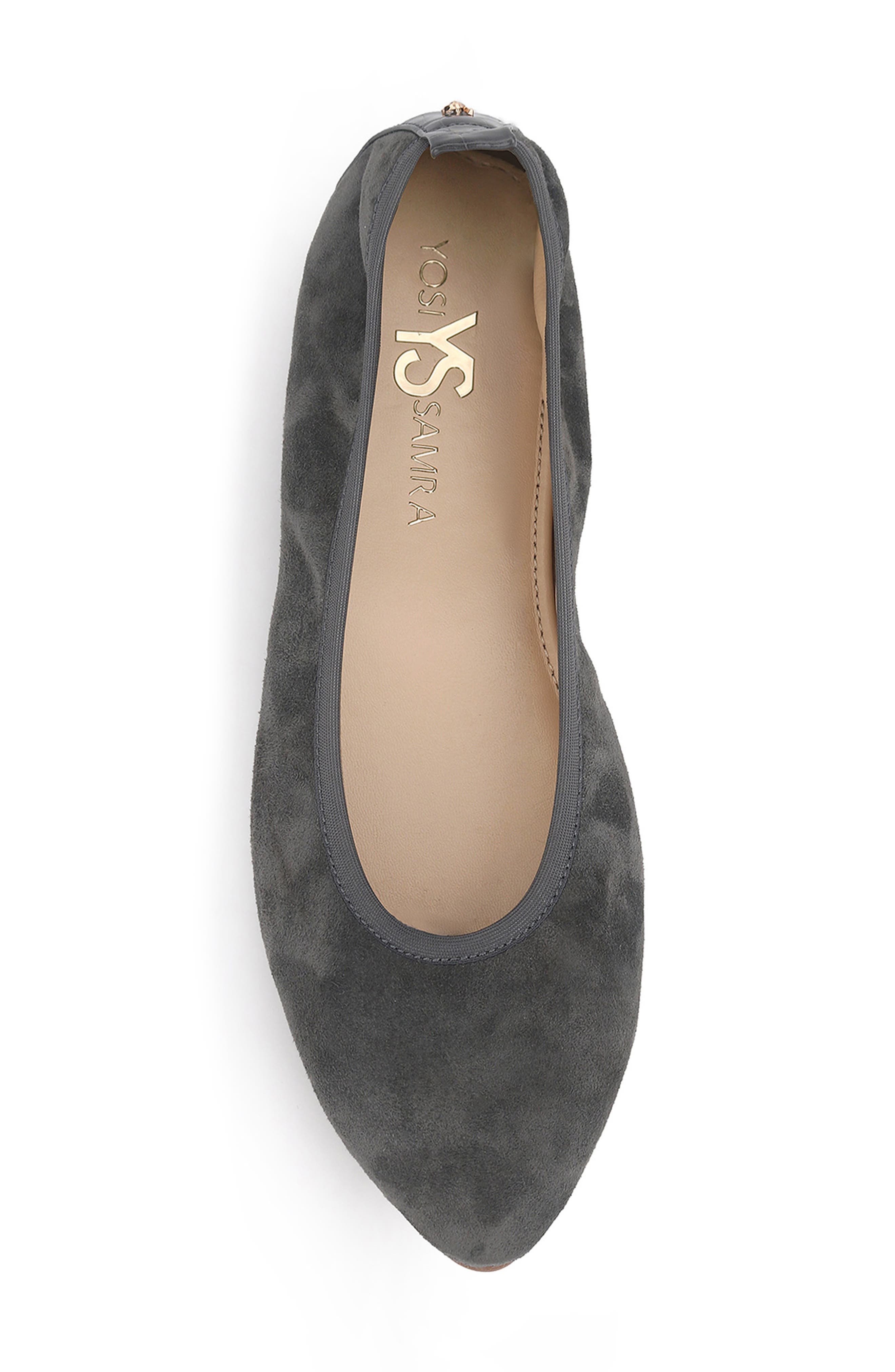 Yosi Samra Vienna Foldable Ballet Flat, Alternate, color, Smoke