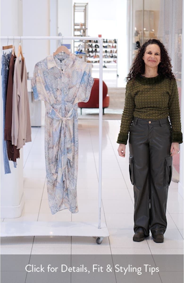 Tori Snakeskin Print Tie Waist Midi Shirtdress, sales video thumbnail