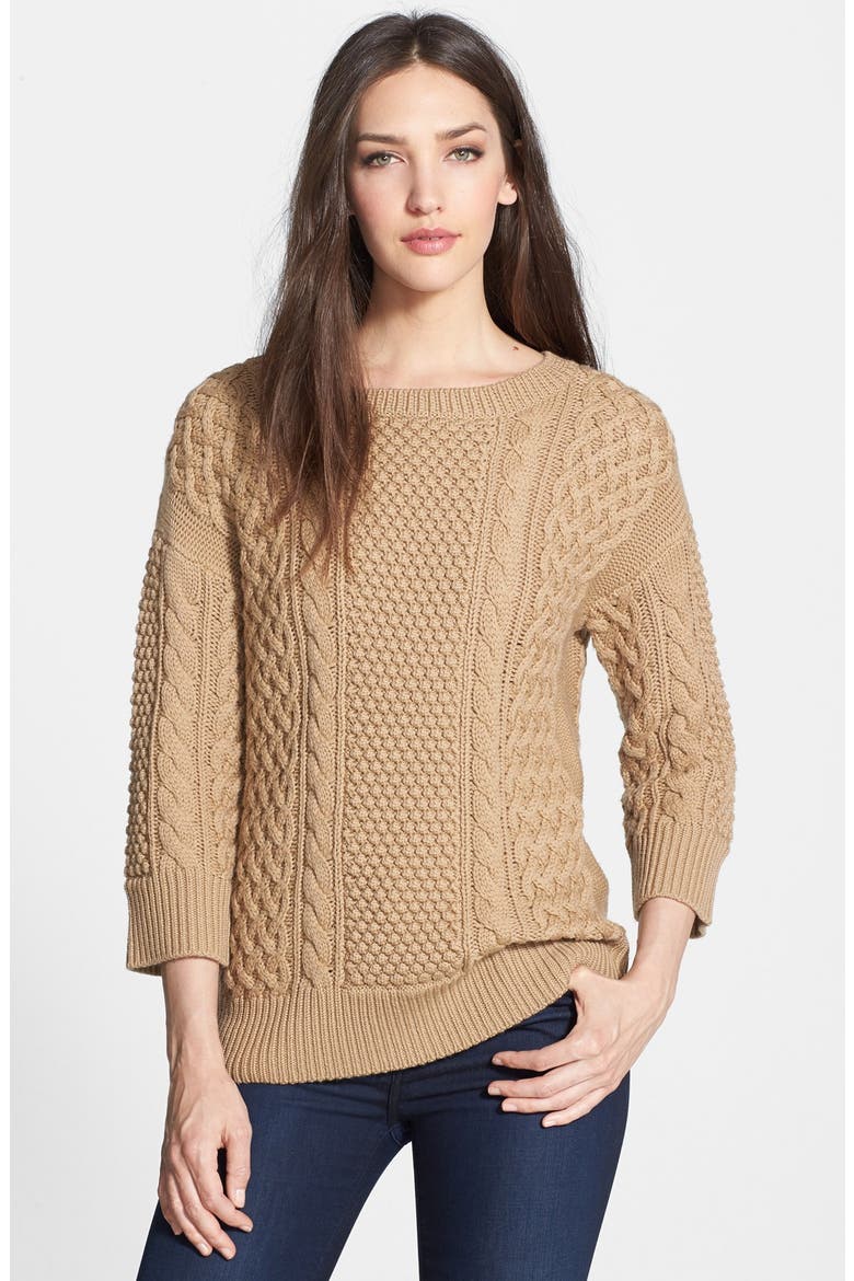 'Haya' Merino Wool Sweater, Main, color, CAMEL