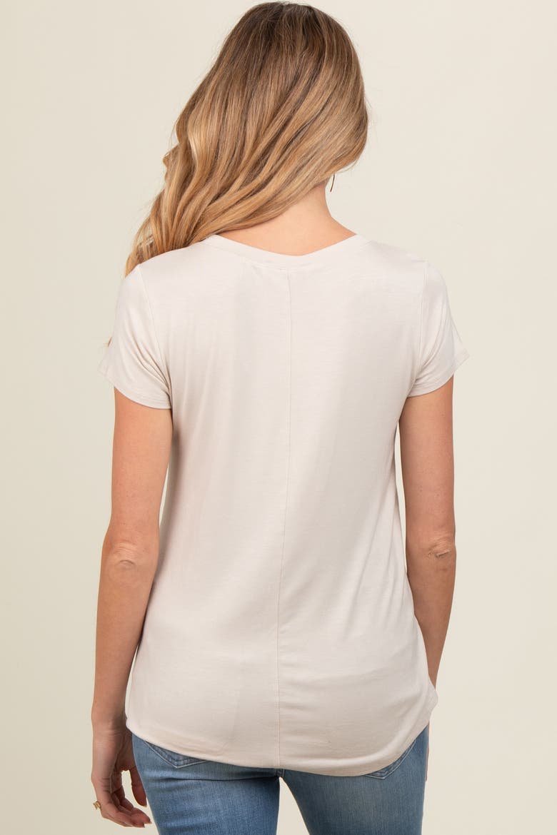 Basic Short Sleeve Top, Alternate, color, Beige