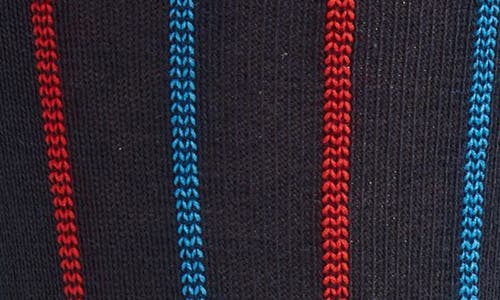 Nordstrom Vertical Stripe Cotton Blend Dress Socks In Black