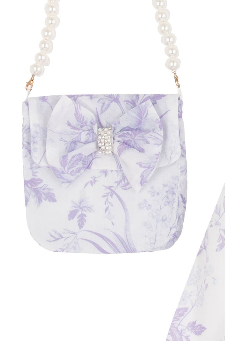 Kids' Toile Print Dress & Crossbody Bag Set, Alternate, color, PURPLE