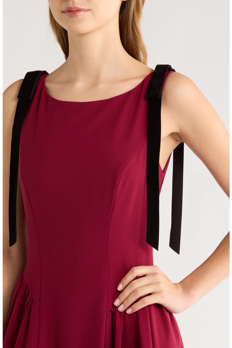 Sleeveless A-Line Midi Dress, Alternate, color, WINE BLACK