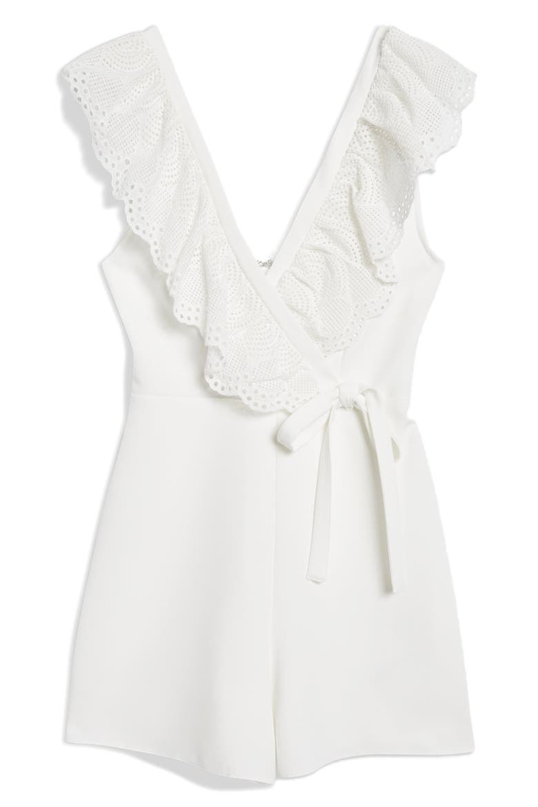 Sara Broderie Romper, Alternate, color, IVORY