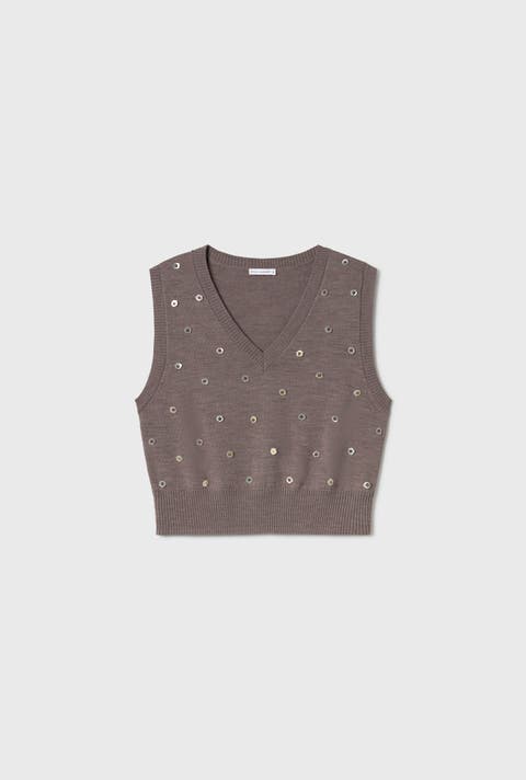 Wool V-Neck Sweater Vest