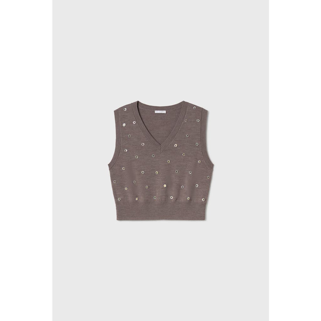 Silk Laundry Wool V-neck Sweater Vest In Gray