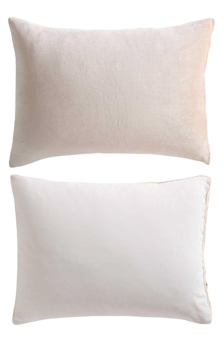 Calvin Klein Reversible Plush Washed Microfiber Comforter Bedding Set, Alternate, color, Medium Beige