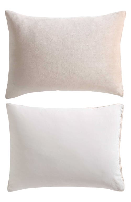 Calvin Klein Reversible Plush Washed Microfiber Comforter Bedding Set In Brown