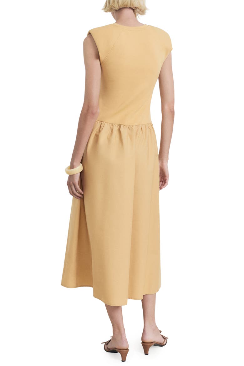 Shoulder Pad Maxi Dress, Alternate, color, MEDIUM BROWN