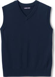 Lands' End School Uniform Kids Cotton Modal Fine Gauge Sweater Vest